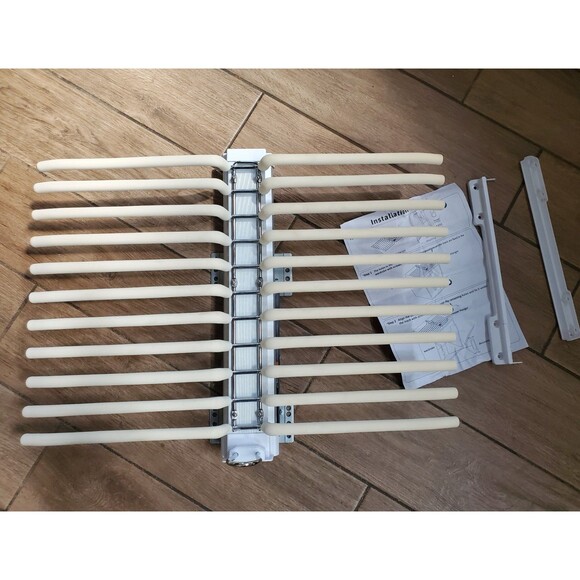 Trouser Rack 22 Rods Sliding Pull Out Pants Hanger Holder Closet Organizer Beige - Picture 2 of 7